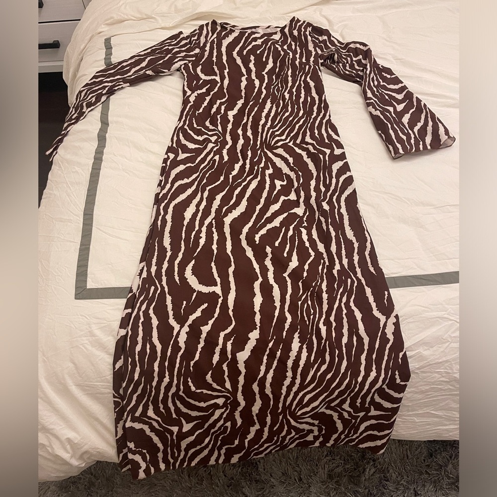 Brown zebra dress